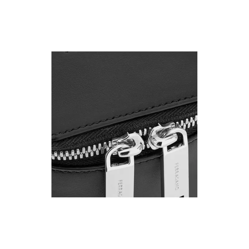 FERRAGAMO Cow Leather Coin Purse Mini Women's Black-5