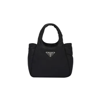 PRADA Fabric Tote Bag Shopping Bag Handbag Small Size Women's Black