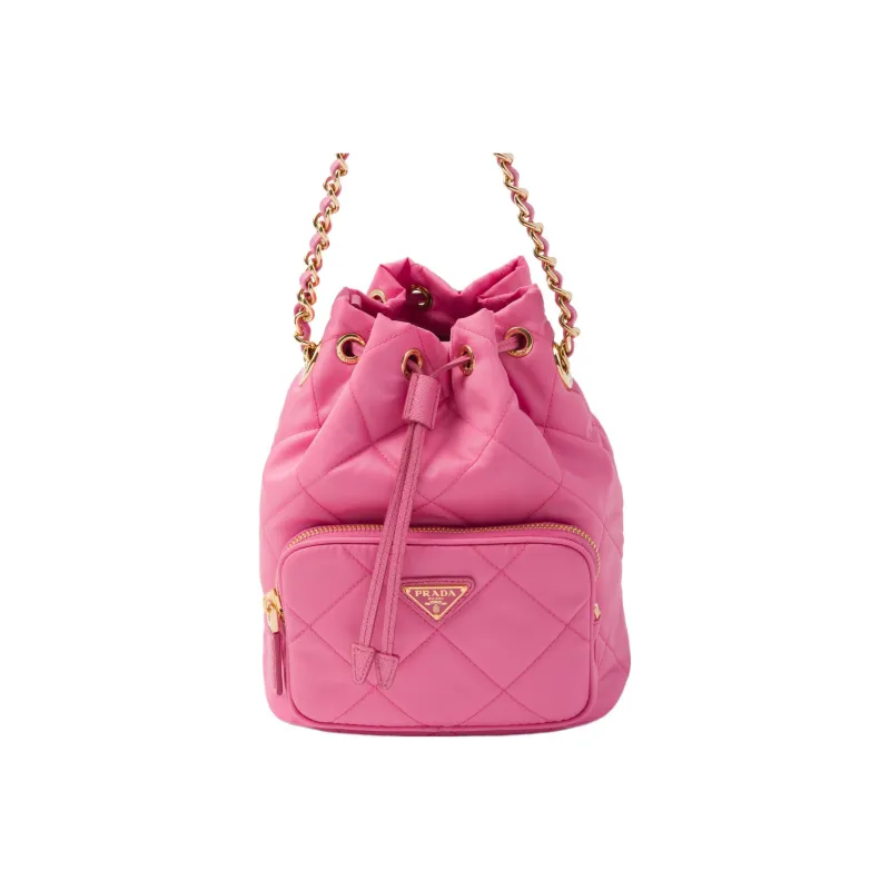 PRADA Re-Nylon Fabric Bucket Bag Portable Crossbody Bag Shoulder Bag Regular Women's Begonia Pink Red-1