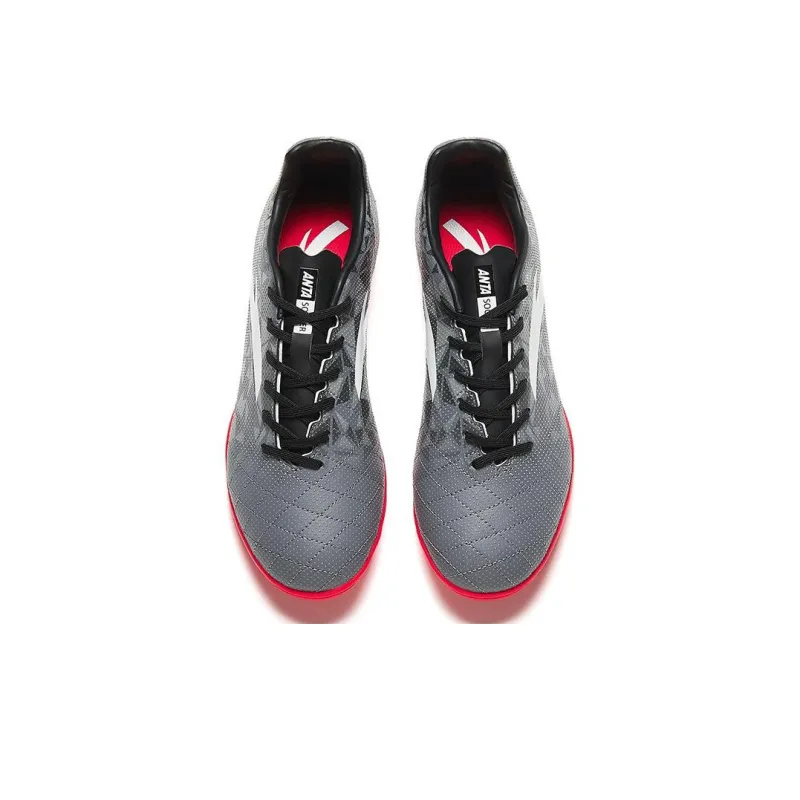Anta TF Rubber Broken Studs Artificial Ground Wear Resistant Soccer Shoes Men's Gray Pink-1