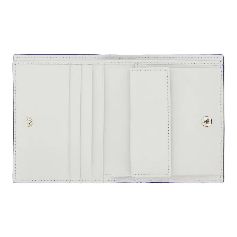 FERRAGAMO Textured Cow Leather Wallet Small Size Women's Blue/White-2