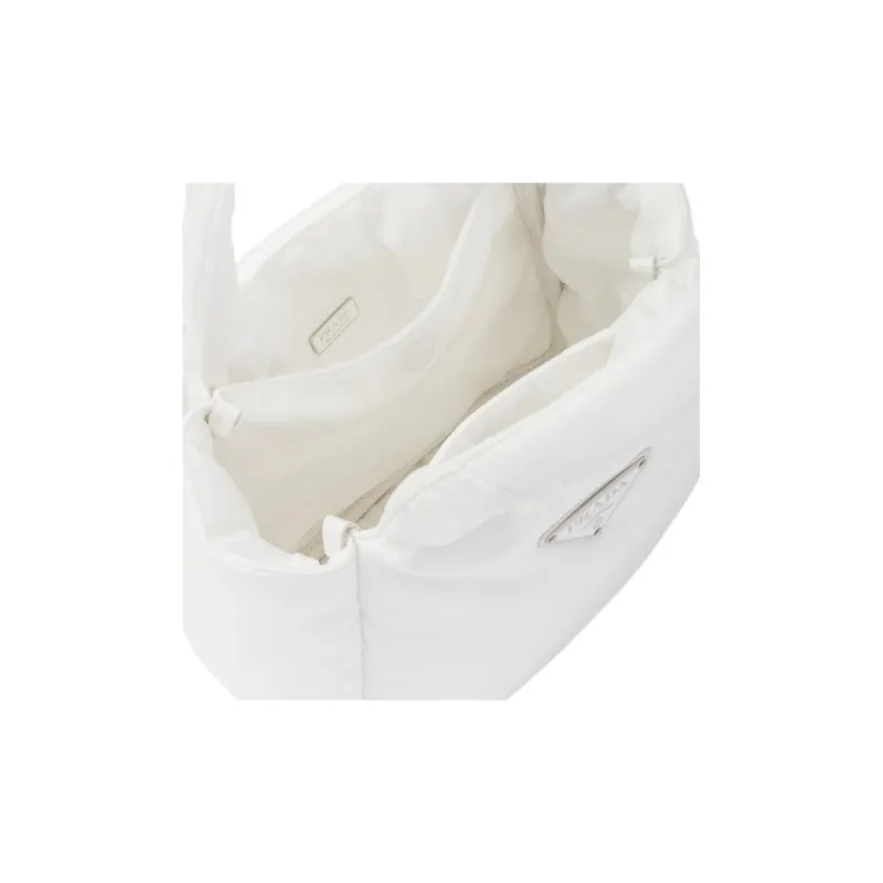 PRADA Re-Nylon Fabric Tote Bag Shopping Bag Handbag Small Size Women's White-3