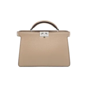FENDI Peekaboo ISeeU Full grain Calf Leather Shoulder Bag, Crossbody Bag, Handbag Regular Women's Beige