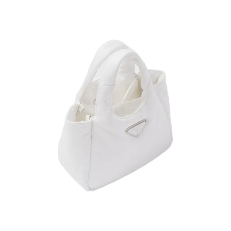 PRADA Re-Nylon Fabric Tote Bag Shopping Bag Handbag Small Size Women's White-2