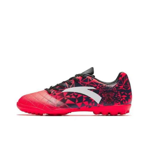 Anta TF Rubber Broken Studs Artificial Ground Abrasion-Resistant Soccer Shoes Men's Black Pink