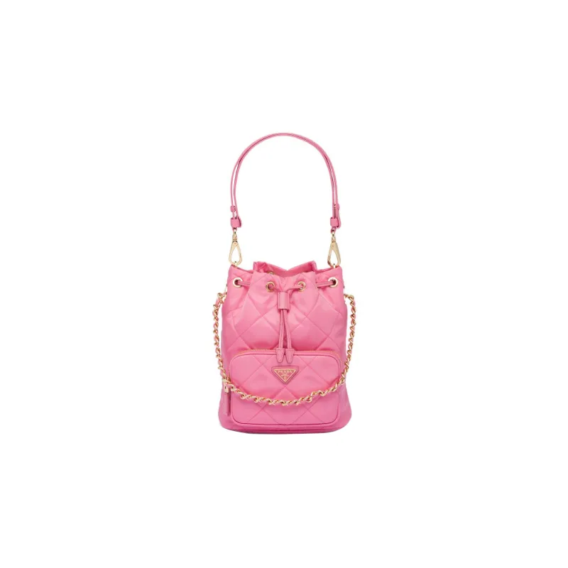 PRADA Re-Nylon Fabric Bucket Bag Portable Crossbody Bag Shoulder Bag Regular Women's Begonia Pink Red-0