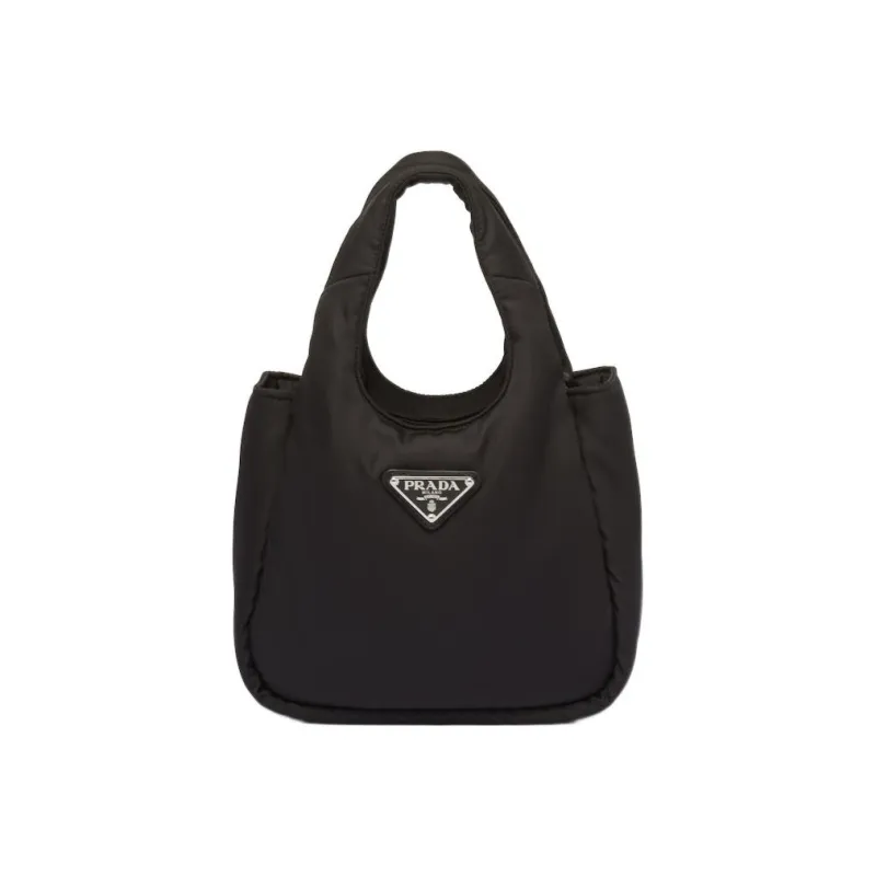 PRADA Re Nylon Fabric Basket Bag Tote Bag, Shopping Bag, Shoulder Bag, Crossbody Bag, Handbag Mini Women's Black-0