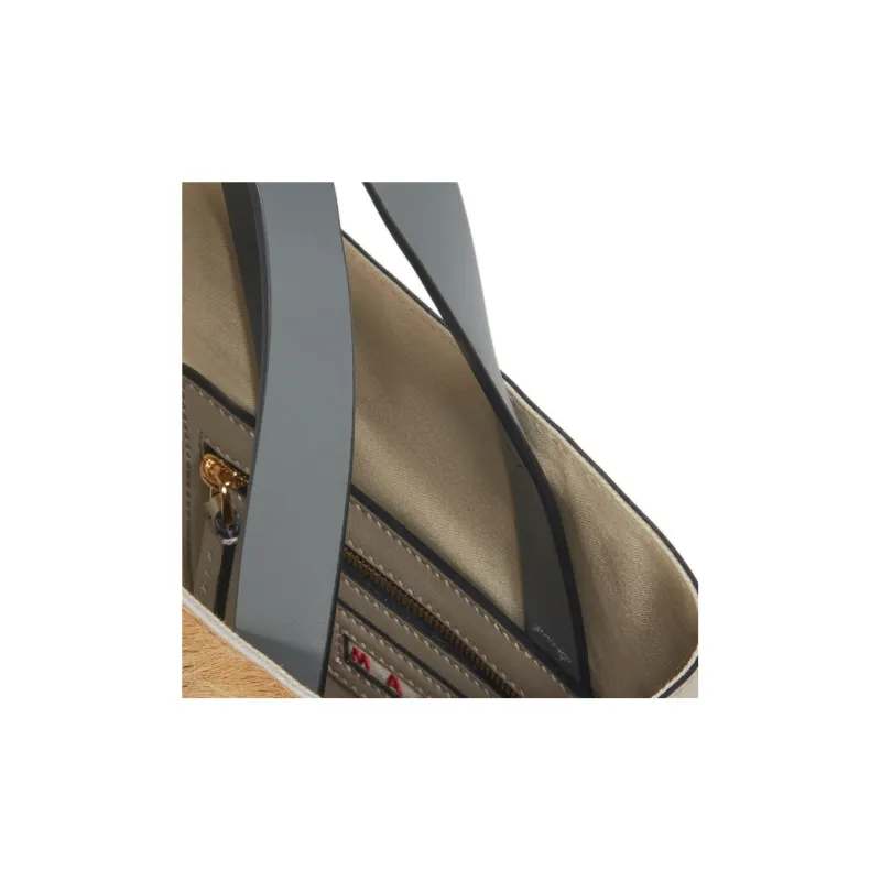 MARNI Museo Coarse Hair Calfskin Tote Bag, Shopping Bag, Shoulder Bag, Crossbody Bag, Handbag Mini Women's Camel-4