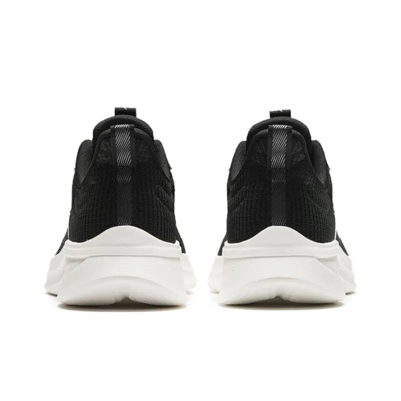 Anta Anti Slip Wear Resistant Low Top Long Distance Running Shoes Men's Black White-2