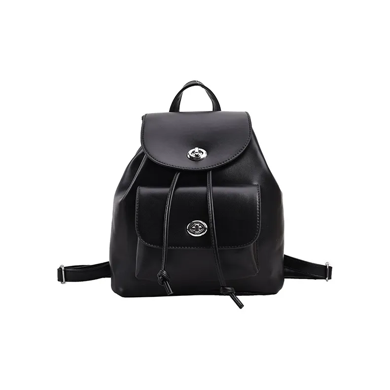 JANE KLAIN PU Handbag Backpack Medium Size Women's Black/Silver-0