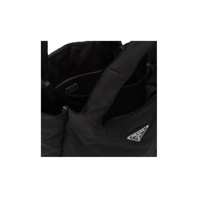 PRADA Re Nylon Fabric Tote Bag, Shopping Bag, Handbag Tubas Women's Black-4