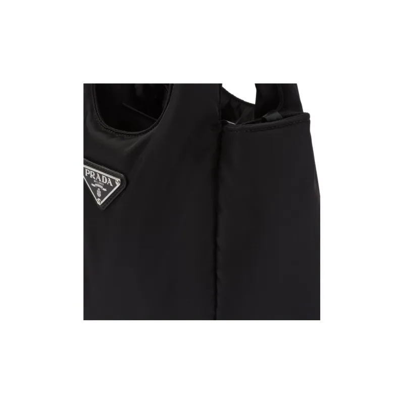 PRADA Re Nylon Fabric Basket Bag Tote Bag, Shopping Bag, Shoulder Bag, Crossbody Bag, Handbag Mini Women's Black-4