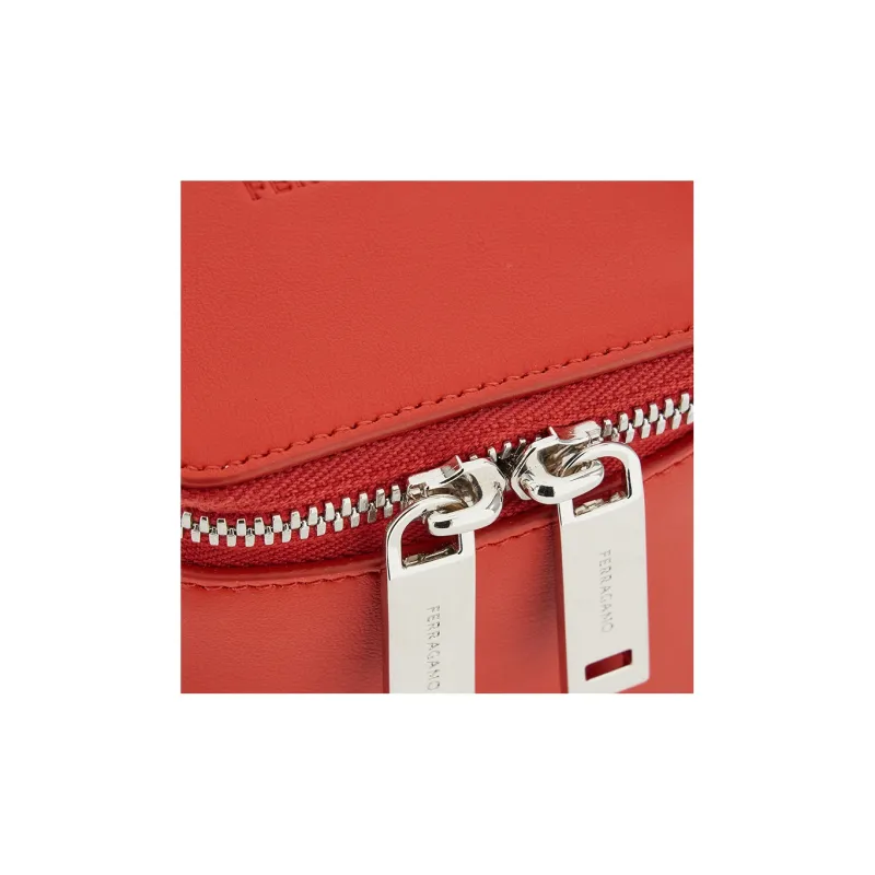 FERRAGAMO Cow Leather Coin Purse Mini Women's Red-5