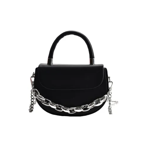NOMK PU legion Bag Chain Crossbody Bag Small Square Bag Shoulder Bag Handbag Medium Size Women's Black