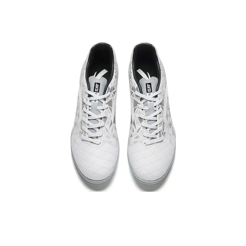 Anta TF Rubber Broken Studs Artificial Ground Wear Resistant Soccer Shoes Men's Gray White-1