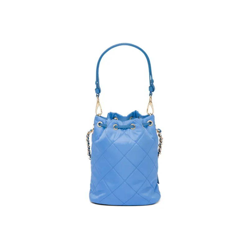 PRADA Re-Nylon Fabric Bucket Bag Portable Crossbody Bag Shoulder Bag Women's Blue-1