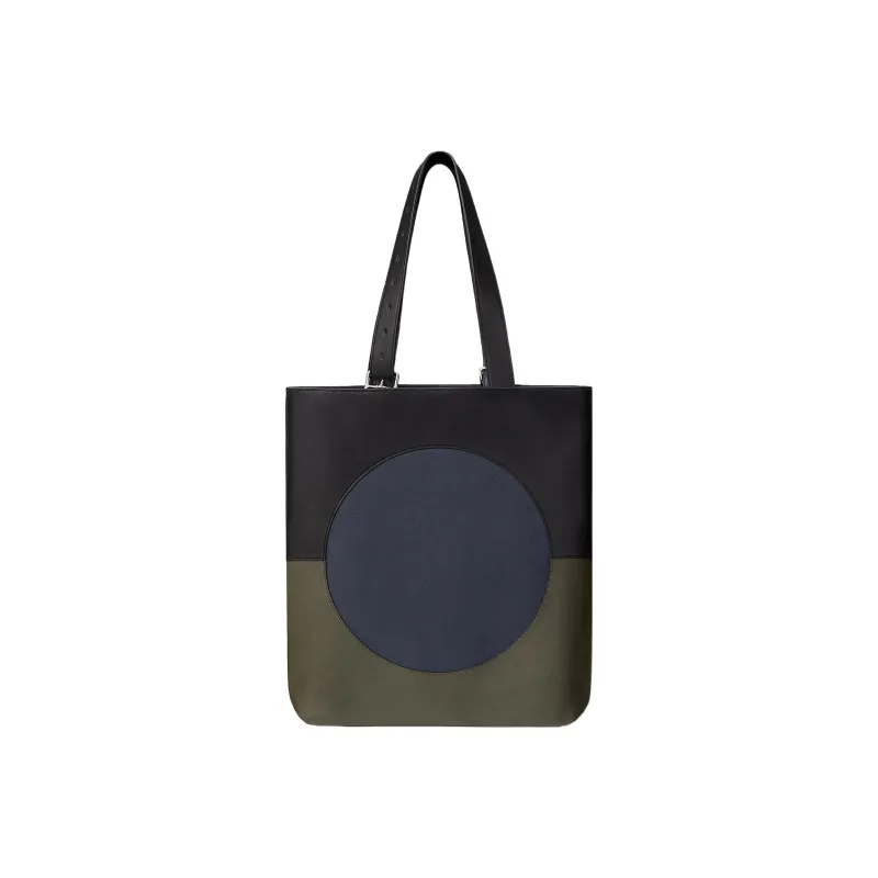 HERMES Evergrain Calfskin With Evercolor Calfskin Handbag Men's Black/Midnight Blue/Makai Green-0