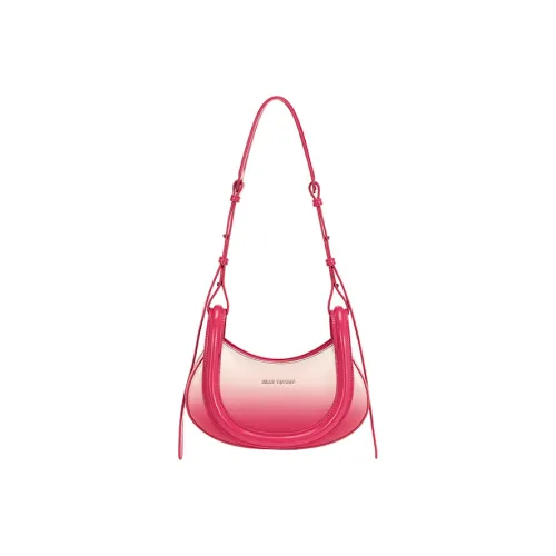 JELLYTOYBOY Cow Leather Phantom Bag Hot Girl Moon Shaped Crossbody Shoulder Bag Medium Size Women's Blue/Pink