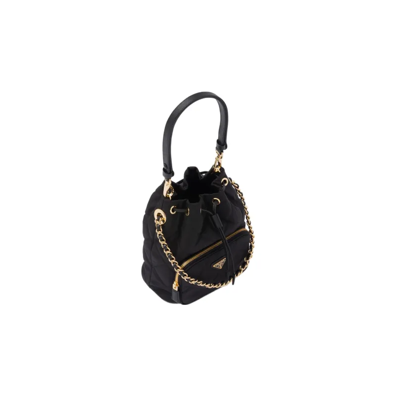 PRADA Recycled Nylon Bucket Bag, Portable Crossbody Bag, Shoulder Bag Regular Women's Black-1