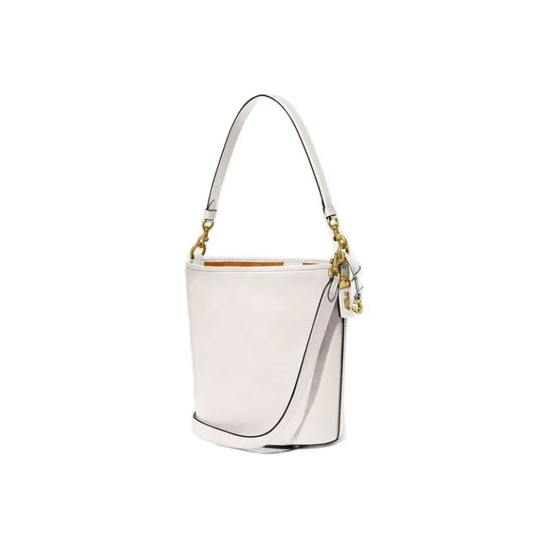 COACH Dakotah Leather Bucket Bags Shoulder Bag Crossbody Bag Large Size Women's Chalk White-3