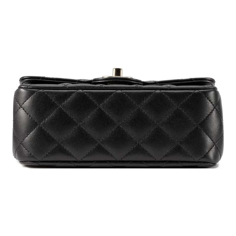 CHANEL Lambskin Chain Bag, Shoulder Bag, Crossbody Bag Mini Women's Black-3