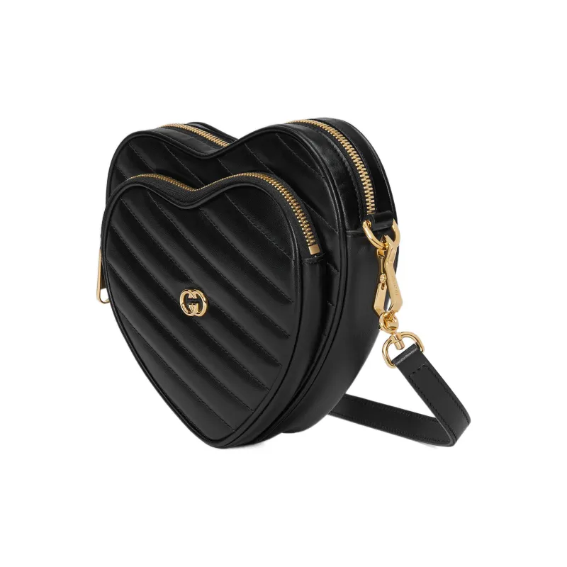 GUCCI Leather Crossbody Bag, Shoulder Bag Women's Black-1