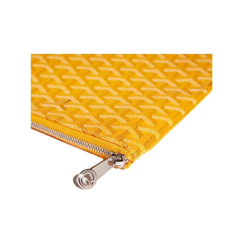 GOYARD SENAT Canvas With Leather Wallet Toiletry Bag Clutch Unisex Yellow-2