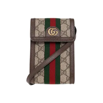 GUCCI Canvas With Leather Sling Bag, One Shoulder, Crossbody, Fanny Pack Men's Beige/Brown