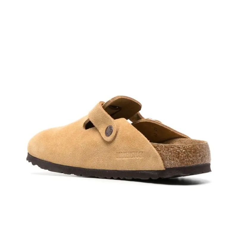 Birkenstock Women's Boston Suede Leather 'Latte Cream'-3
