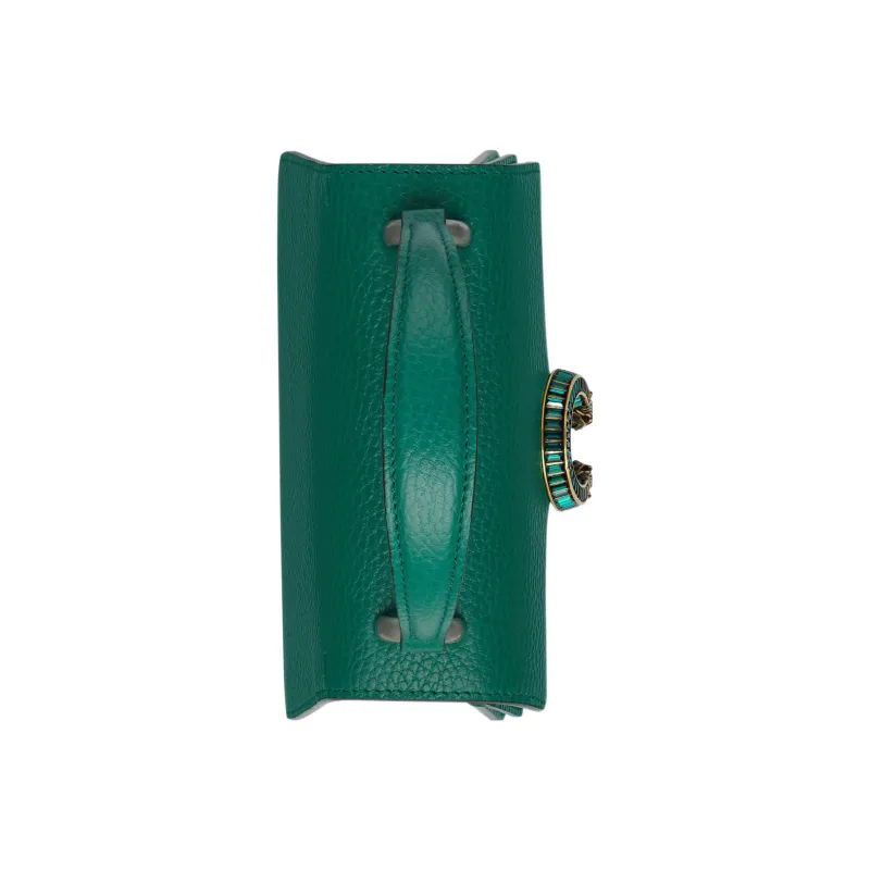 GUCCI Dionysus Leather Shoulder Bag, Crossbody Bag, Handbag Mini Women's Dark Green-6