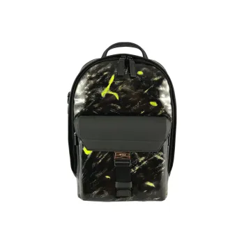 TUMI Leather Backpack Unisex Mandarin Orange Brush Color