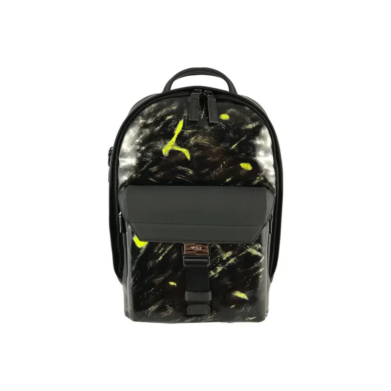 TUMI Leather Backpack Unisex Mandarin Orange Brush Color-0