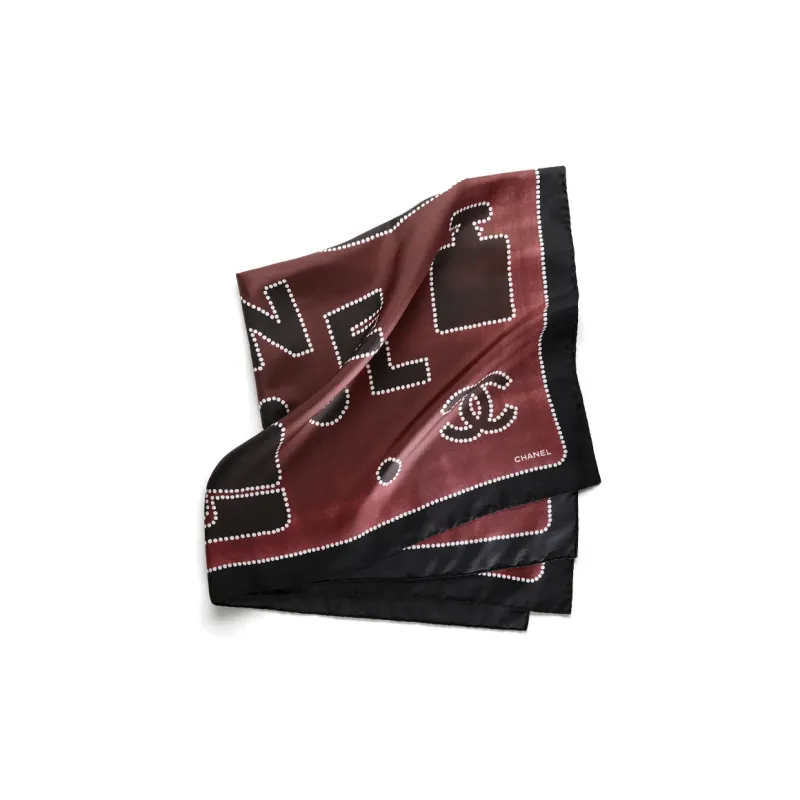 CHANEL Silk Scarves Women's Red-0