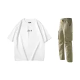 Set (top white + pants khaki)