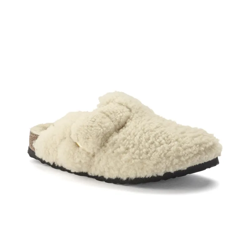 Birkenstock Boston Big Buckle Shearling Narrow Fit 'Eggshell' Women's-2