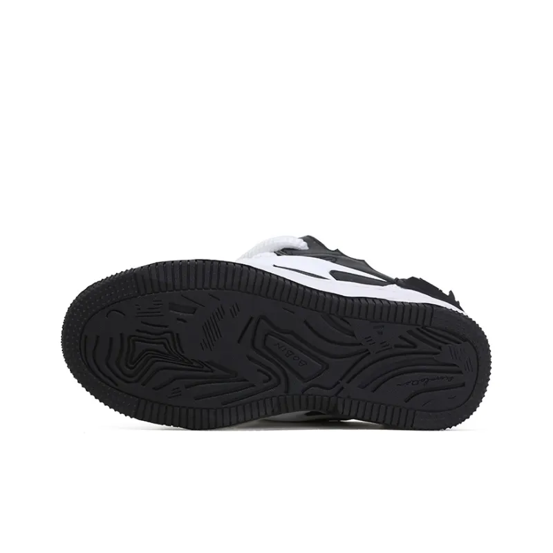 YJ Stylish Skateboarding Shoes Unisex Black White-5