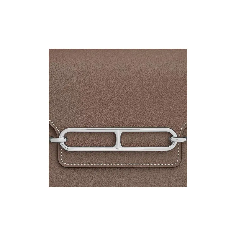 HERMES Roulis Evercolor Calfskin Pig Nose Bag Wallet Women's 18Etoupe Elephant Gray-3
