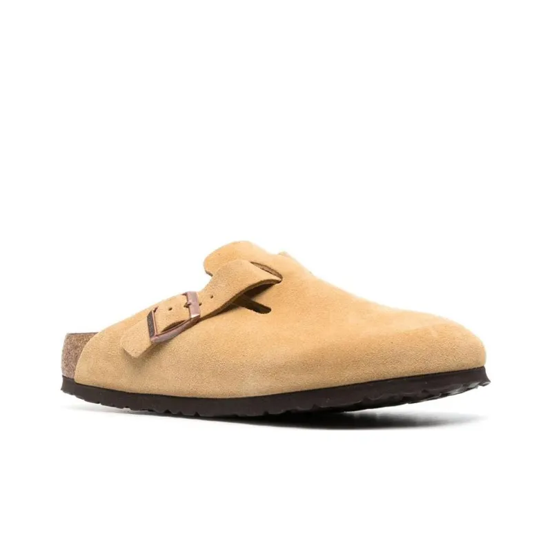 Birkenstock Women's Boston Suede Leather 'Latte Cream'-1