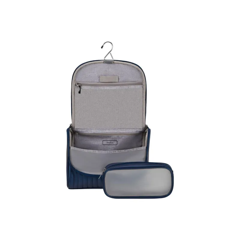 SAMSONITE C-LITE Polyurethane Dome Bag Handbag Travel Toiletry Bag Small Size Unisex Midnight Blue-7