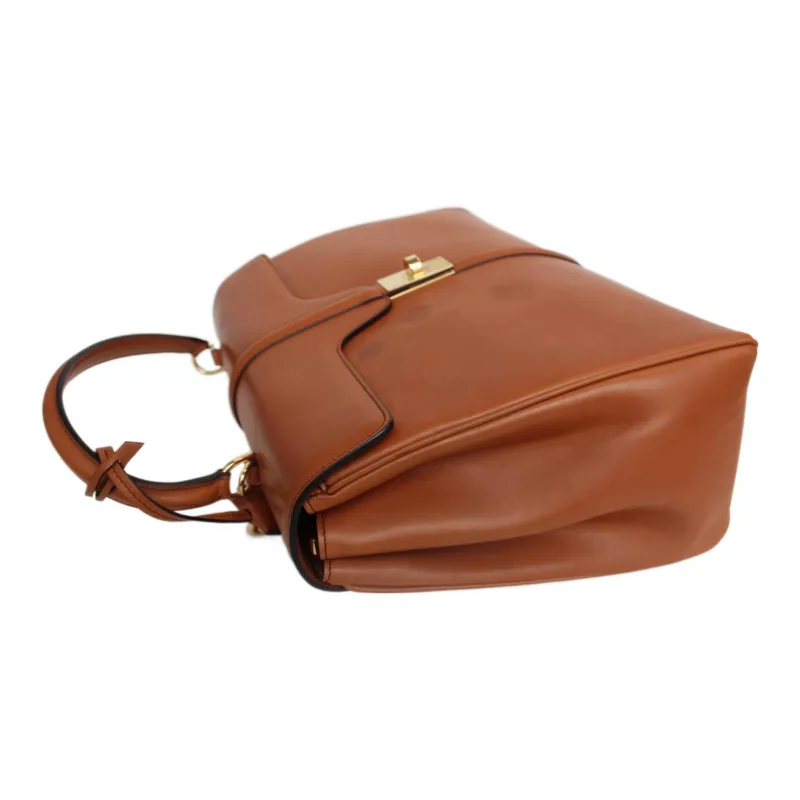 CELINE 16 Cow Leather Handbag, Crossbody Bag, Shoulder Bag Medium Size Women's Tawny-4