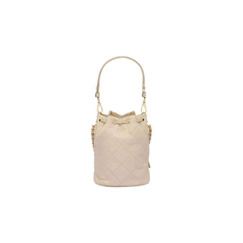 PRADA Nylon Bucket Bag Portable Crossbody Bag Shoulder Bag Women's Desert Beige-2