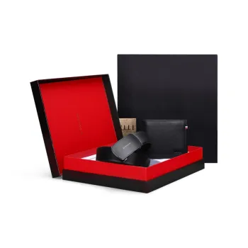 ELLE HOMME Genuine Leather Wallet Regular Men's Black