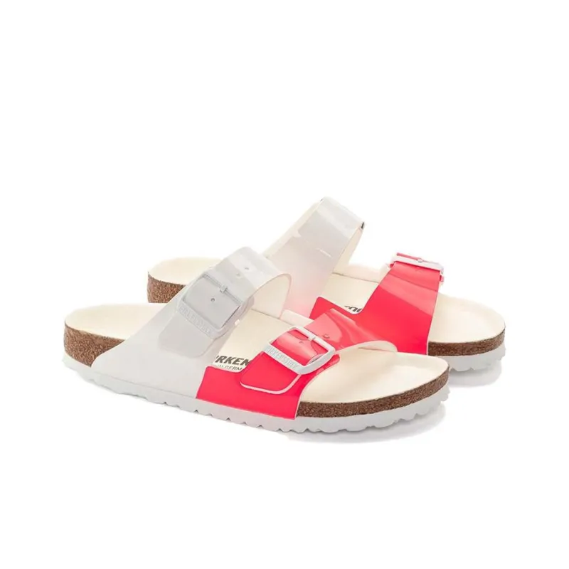 Birkenstock Arizona Split Birko Flor Narrow Fit Sandals 'Patent Neon Pink White' Women's-2