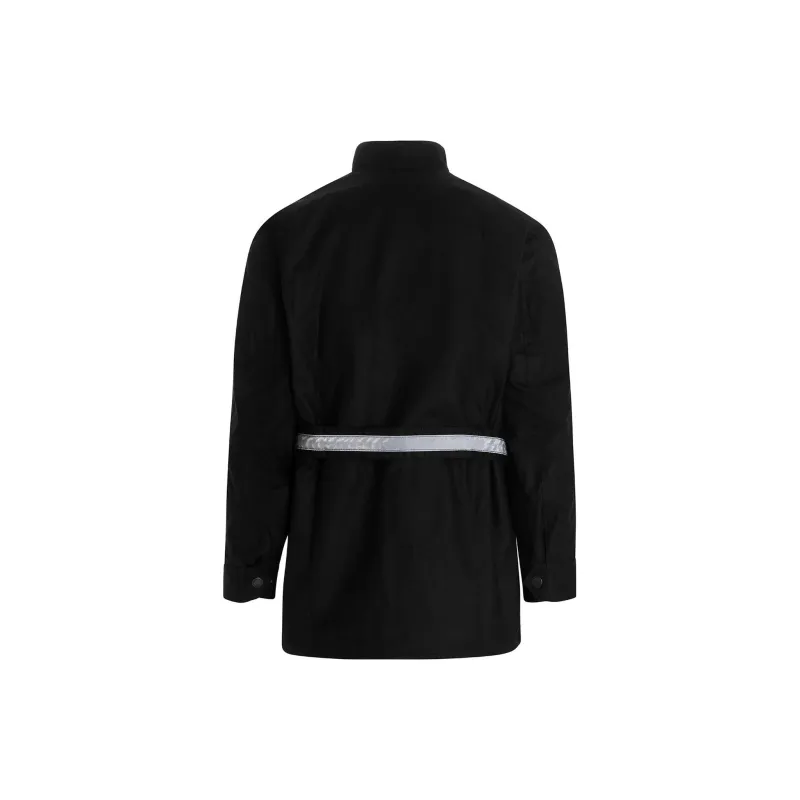 BARBOUR Logo Embroidered Belted High Neck Jacket-1
