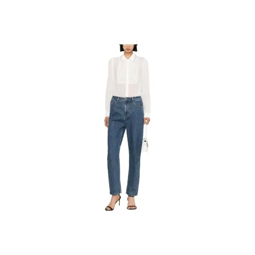 Self-portrait Mid-rise Straight-leg Jeans