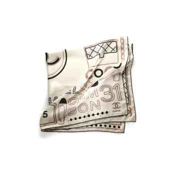 CHANEL Silk Scarves Women's Beige
