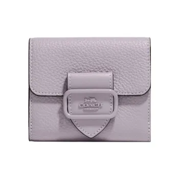COACH Morgan Leather Coin Purse Wallet Small Size Women's Purple