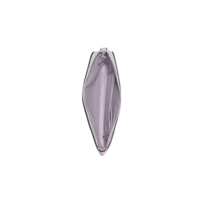 COACH Corner Zip Cross-Stitch Leather Wrist Wallets Clutches Small Size Women's Purple-1