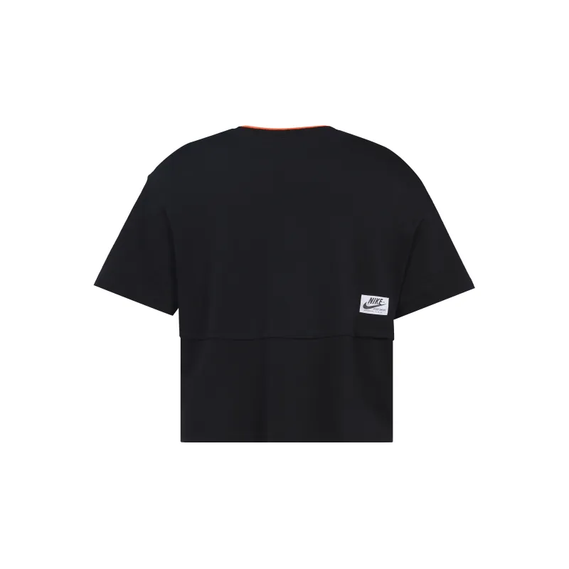 Nike Set in Sleeve T Shirt Women's Black Asia Version-1