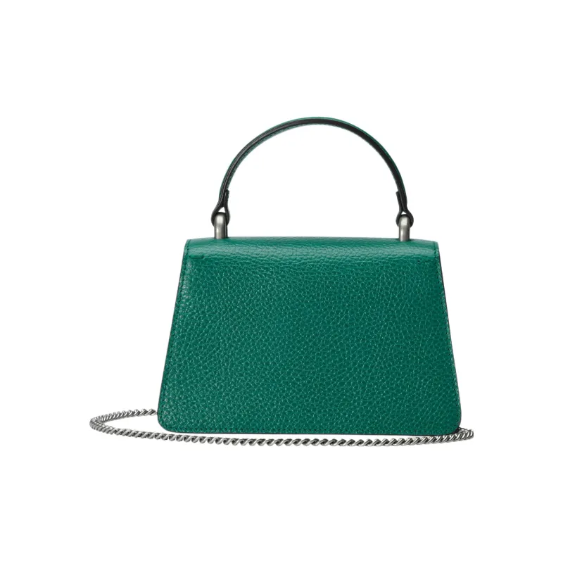 GUCCI Dionysus Leather Shoulder Bag, Crossbody Bag, Handbag Mini Women's Dark Green-4